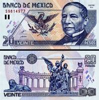 *20 Nuevos Pesos Mexiko 1994-99, P106 UNC - Kliknutím na obrázok zatvorte -